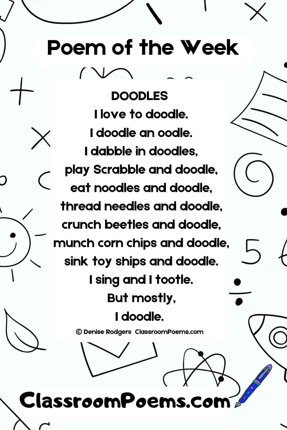 DOODLES, a poem of the week by Denise Rodgers on ClassroomPoems.com.