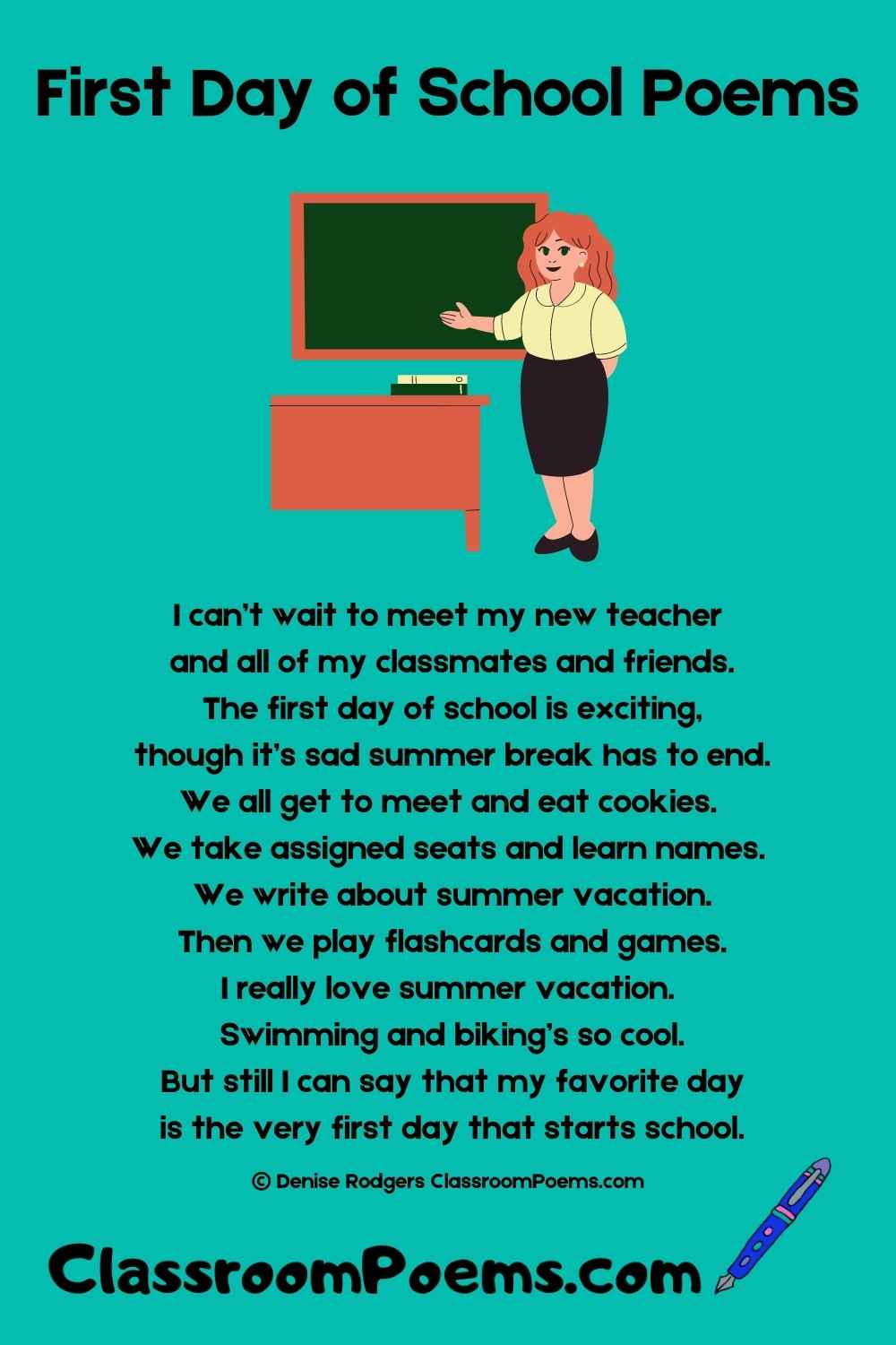 First Day of School Poems
