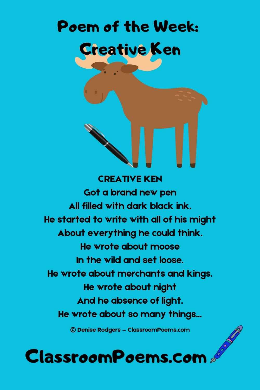 CREATIVE KEN, a Poem of the Week by Denise Rodgers on ClassroomPoems.com.