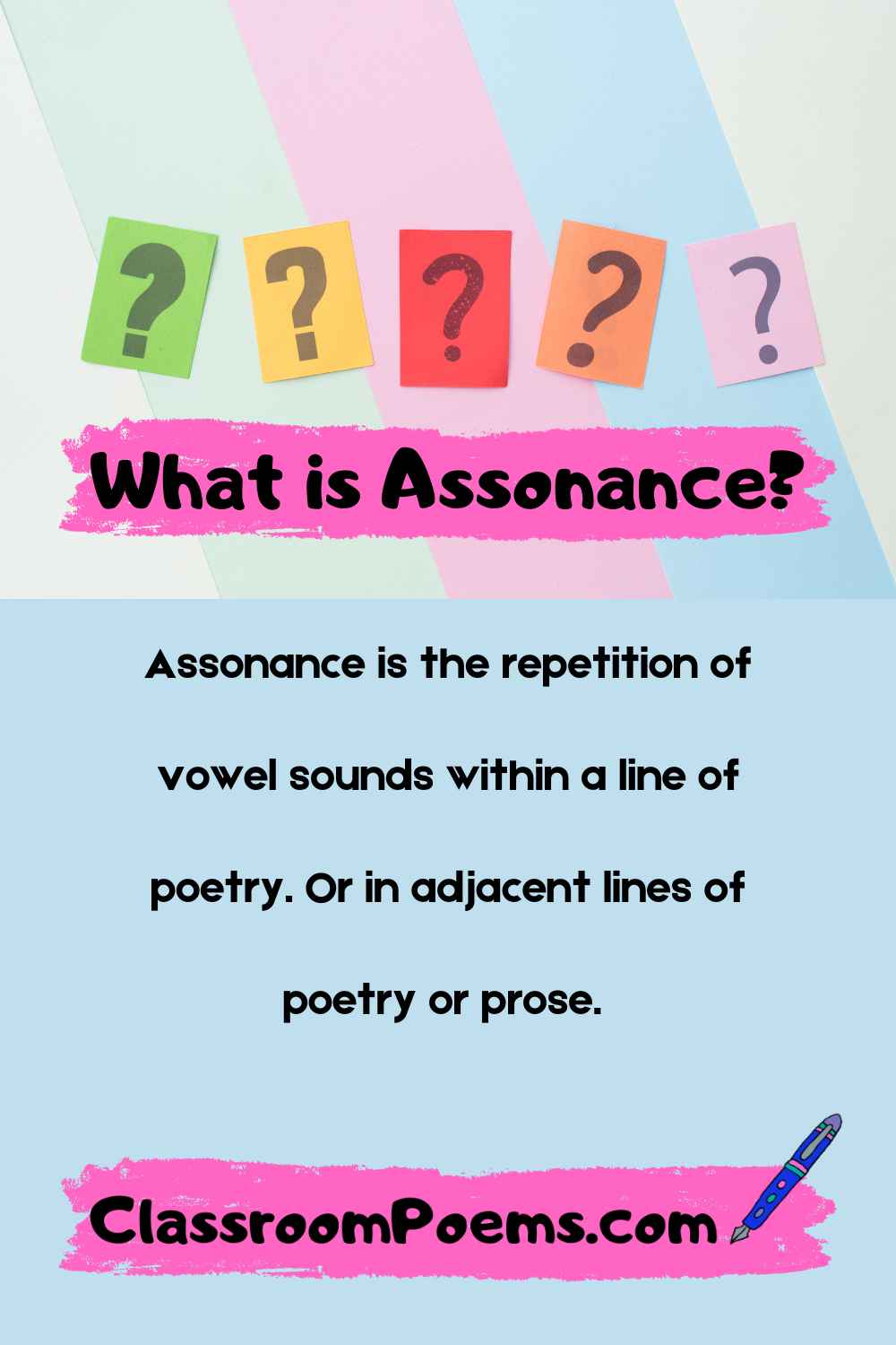 What is assonance? Learning all about wordplay, by Denise Rodgers on ClassroomPoems.com.