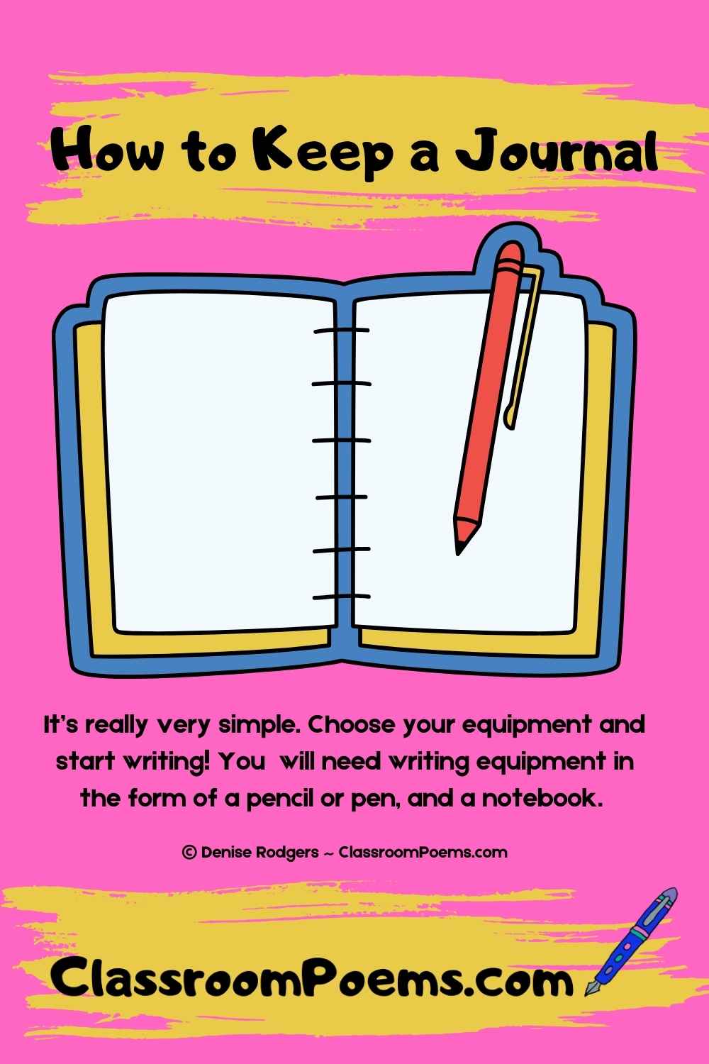 How To Keep a Journal, by Denise Rodgers on ClassroomPoems.com.